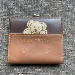 MILK TEDDY クマ刺繍 二つ折り財布