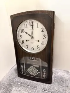 セイコー(SEIKO)製 古時計 掛時計 ゼンマイ振子式 レトロ ボンボン時計