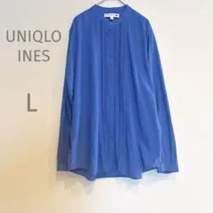 美品　UNIQLO INES シアーコットンスタンドカラーシャツ　L イネス