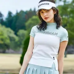未使用タグ付✨IRISHMAN＊バイカラーモックネックカットソー 半袖 ゴルフ