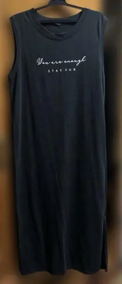 SUREVE ロングワンピース 黒 ノースリーブ L