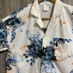 o9 新品未使用品ビックシルエットBEAUMERE 美しい花柄開襟シャツ