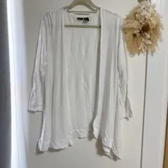 TAHARI ホワイト カーディガン XL