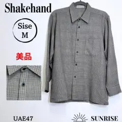 ★美品★ Shakehand カジュアルシャツ 長袖 ブラウン チェック 毛 L