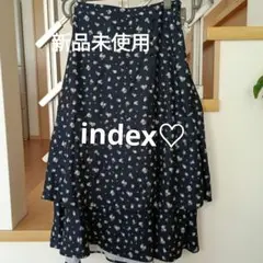 index♡ ネイビー フラワー柄 フレアスカート 新品未使用