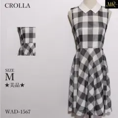 ★美品★ クロラ ワンピース ミニ丈 ノースリーブ ギンガムチェック柄 フレア
