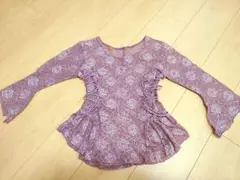 〚社交ダンス〛紫色フラワーレースレッスンウェア