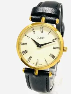 美品! GUCCI 電池u0026ベルト新品交換済み メンズ腕時計 シェリーライン