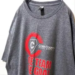 ギルダン コブカウンティスクールディストリクト Tシャツグレー灰色 XL古着