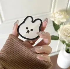 うさぎ ミラー ブラック ポップソケット スマホグリップ グリップトック 韓国