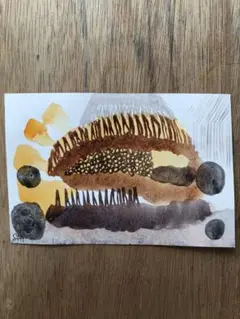 ⑤2枚500円 水彩画 抽象画 原画 ポストカード 手描き