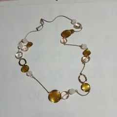 ゴールドストーンロングネックレス