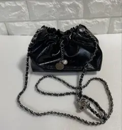 【未使用品】PoshAlma Miaoshe ミニギャザーバッグ ブラック