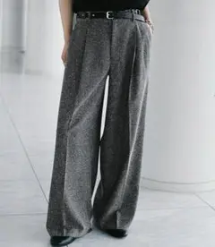 BREEZE TWEED DEEP TUCK BAGGY SLACKS