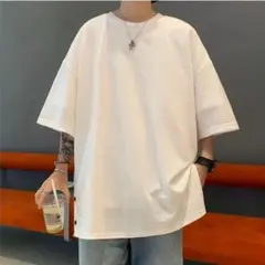 Tシャツ 3XL 白 無地 ビッグシルエット 男女兼用 オーバーサイズ 韓国