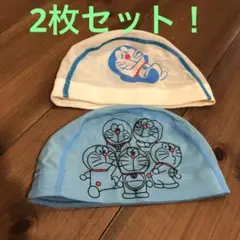 ミズノ　ドラえもん　競泳　水泳　メッシュキャプ　水色・白色　2枚　M size