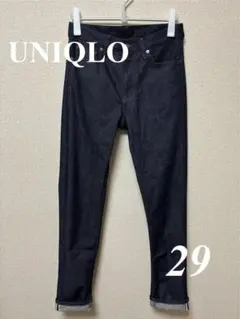 【UNIQLO】美品 スリムフィットジーンズ/セルビッジ 29 ネイビー