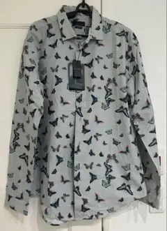 ZARA MAN 蝶プリント スリムフィットシャツ　XLサイズ　新品未使用