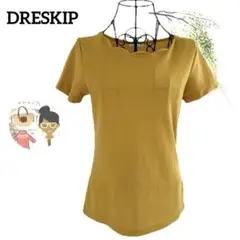 ドレスキップ◾️美品 カットソー　マスタードイエロー　半袖　Tシャツ　M