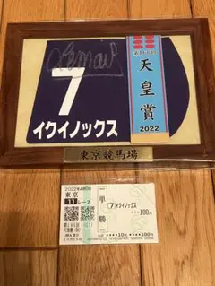 イクイノックス　2022 有馬記念　　ルメール直筆サイン　馬券ホルダー　馬券　鬣 DSXZQO2804527025122022000000-1