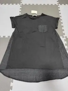 ティップトッププラスポケット 半袖Tシャツ チュニック ダークグレー