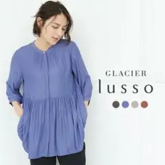【美品】ハニーズ 7部袖ギャザーチュニック ブラウス XL