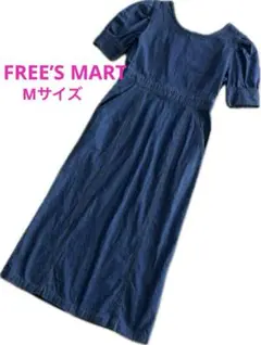 フリーズマート デニム半袖ロングワンピース パフスリーブ　Mサイズ