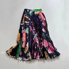 A PUPIL 日本製　プリーツ　ロング　スカート　花柄