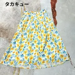m.l. editorial フラワープリント フレアスカート　タカキュー