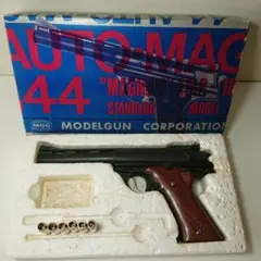 MGC 44オートマグHWモデルガン木グリ付き未発火品 MGC] 44オートマグ .44マグナム AMP-180 ニッケル シルバー