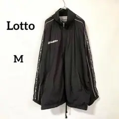 【ロット】ジャケット M ブラック ロゴ刺繍 スポーツ 裏メッシュ