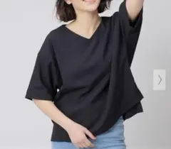 売切♡GLACIER Lusso Ｖネックドルマンブラウス　黒