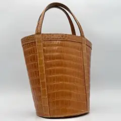 【定価45万】 シャイニングクロコダイル ハンドバッグ バケットバッグ 本革