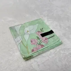 未使用☆renoma レノマ ハンカチ 綿100% グリーン 花柄