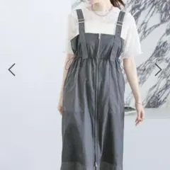 LEPSIM　異素材zipジャンスカ　チャコール