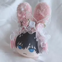 ヘッドドレス おまんじゅう ちびぐみ ブルーロックぱぺっと うさ耳 薔薇 ピンク