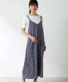 キャミワンピース ロング丈 花柄