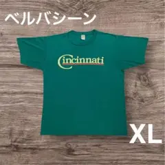 ベルバシーン　Tシャツ　XL　80s 　USA　シンシナティ　グリーン　プリント