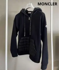 ★モンクレール ロゴ フーデッドスウェットダウン レディースM 正規品 美品★
