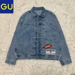 [美品] GU デニムジャケット 1st ワッペン 人気モデル 大戦モデル 素敵