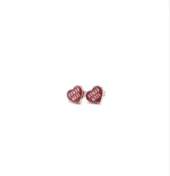HUMAN MADE HEART EARRINGS RED