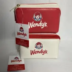 新品❗️Wendy's ウェンディーズ 小物入れ　2個セット　レッド　ホワイト