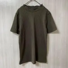 新品◆PIANISSIMO ピアニッシモ◆ニット半袖Tシャツ カットソーM茶