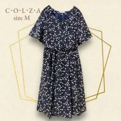 コルザ リブフリル花柄フレアワンピース ひざ丈 春夏 C・O・L・Z・A 【M】