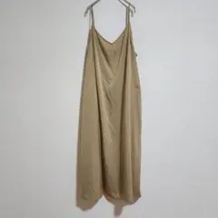 【UNIQLO】（XXL）サテンVネックキャミソールワンピース/レイヤード/無地