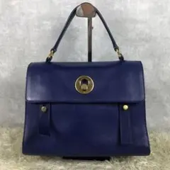 サンローランパリ ミューズトゥ ハンドバッグ 青 レザー