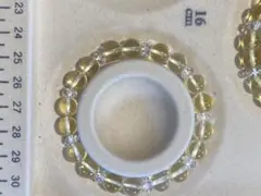 パワーストーンブレスレット「シトリン＆カット水晶」内径16cm