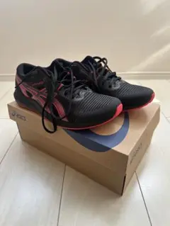 【美品】ASICS HYPER RACER 24.5cm ブラック/レッド