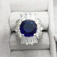指輪 豪華 エレガント サファイア 結婚 婚約 花嫁 誕生日 記念日 ギフト