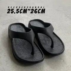 限定値下げ‼️リカバリー トングサンダル 黒 41 42 ぺたんこ 人気 美品